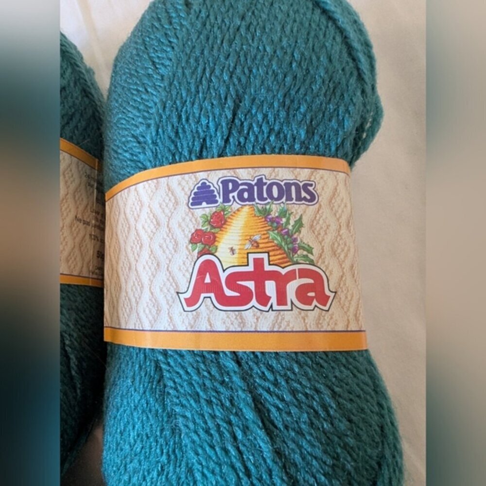 Patons Astra Vintage Yarn lot 4x 50g (1 3/4 oz) Skiens Teal Green/Blue - Picture 2 of 7